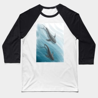 Oil pastel sharks Baseball T-Shirt